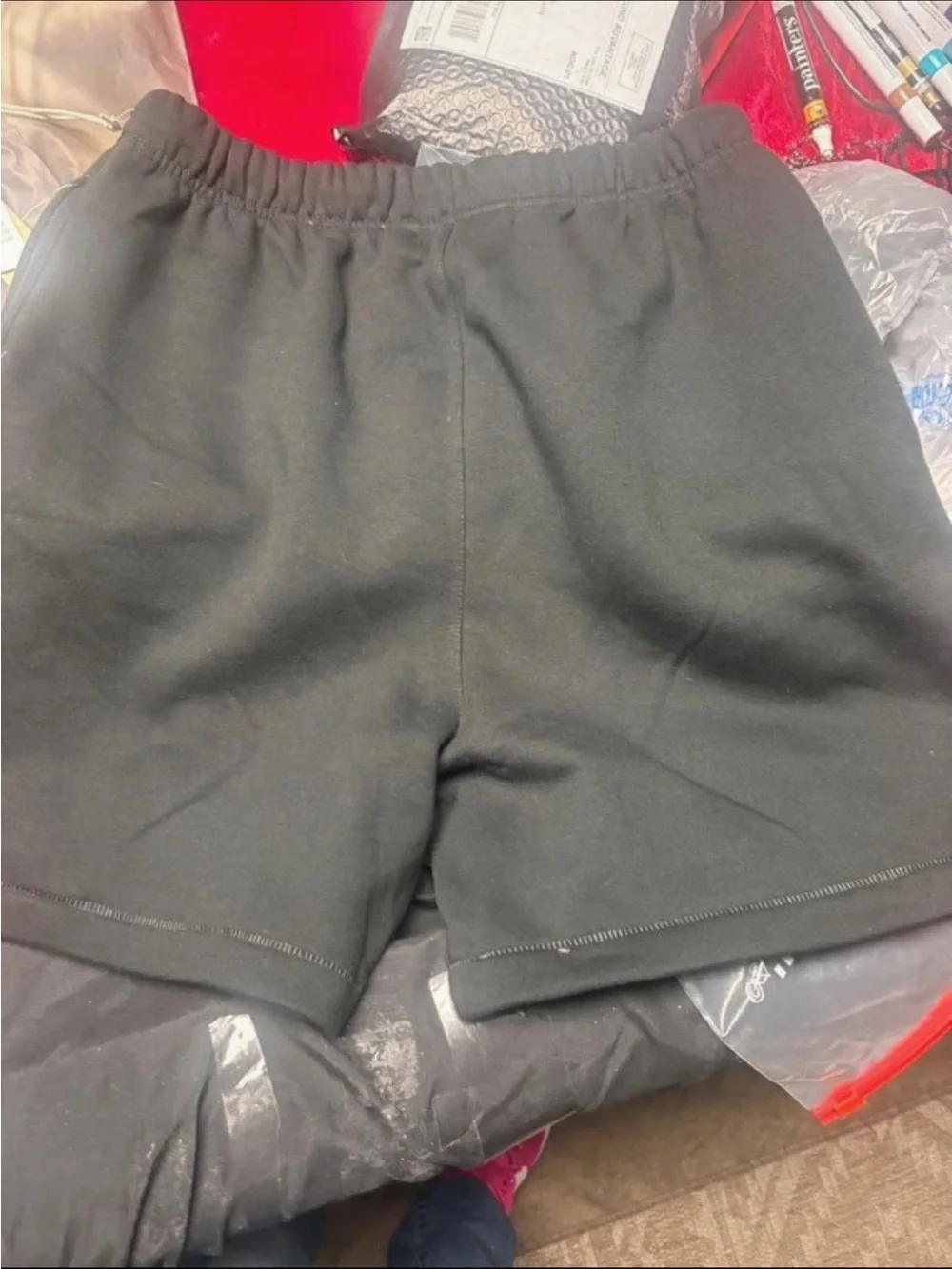 ESSENTIALS Black Men’s Athletic Drawstring Shorts